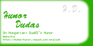 hunor dudas business card